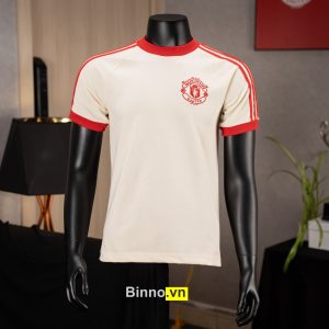 ÁO THUN MANCHESTER UNITED - TRẮNG KEM CỔ ĐỎ