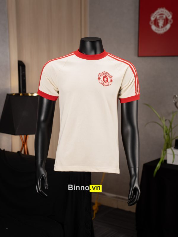 ÁO THUN MANCHESTER UNITED - TRẮNG KEM CỔ ĐỎ