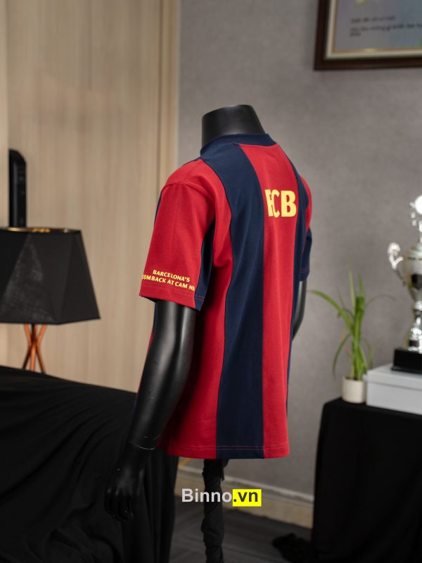 ÁO THUN FC BARCELONA - SỌC XANH ĐỎ (form rộng) - Ảnh 9