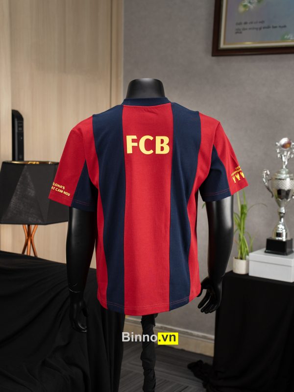 ÁO THUN FC BARCELONA - SỌC XANH ĐỎ (form rộng) - Ảnh 8