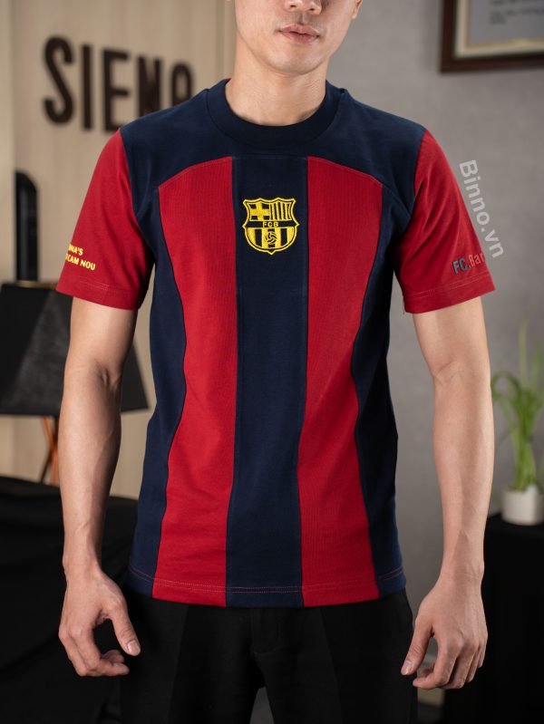 ÁO THUN FC BARCELONA - SỌC XANH ĐỎ (form ôm) - Ảnh 6
